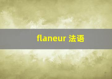 flaneur 法语